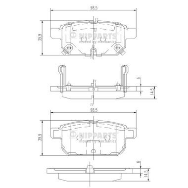 NIPPARTS N3618002 Brake Pad Set, disc brake