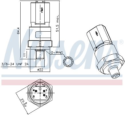 NISSENS 301029 Pressure Switch, air conditioning