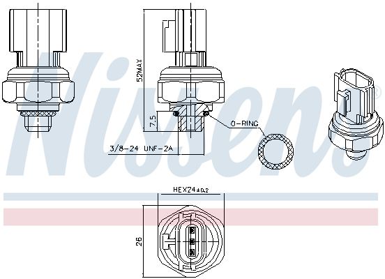 NISSENS 301077 Pressure Switch, air conditioning