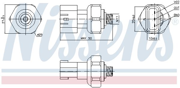 NISSENS 301090 Pressure Switch, air conditioning