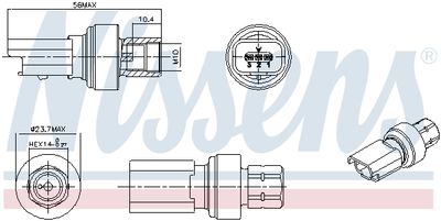 Pressure Switch, air conditioning NISSENS 301136