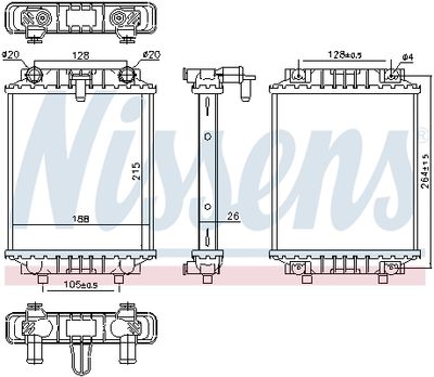Radiator, engine cooling NISSENS 60372