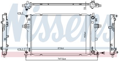 Radiator, engine cooling NISSENS 606263