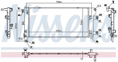 Radiator, engine cooling NISSENS 606264