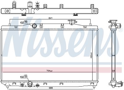 Radiator, engine cooling NISSENS 606294