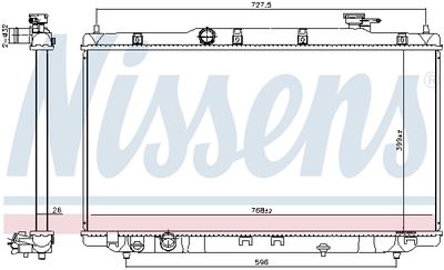 Radiator, engine cooling NISSENS 606310
