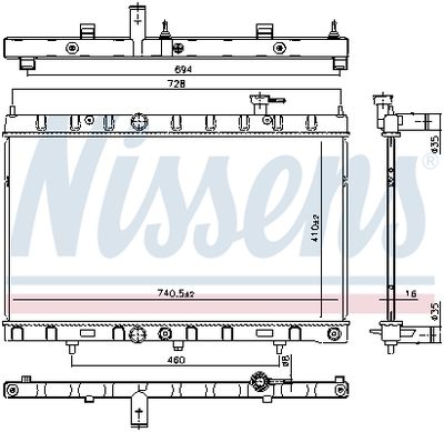 Radiator, engine cooling NISSENS 606312
