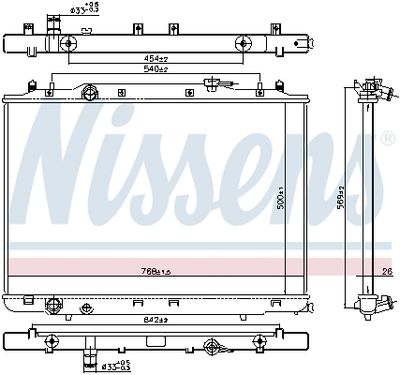 Radiator, engine cooling NISSENS 606314