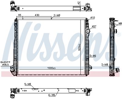 Radiator, engine cooling NISSENS 606322