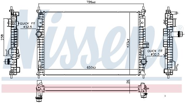 NISSENS 606342 Radiator, engine cooling