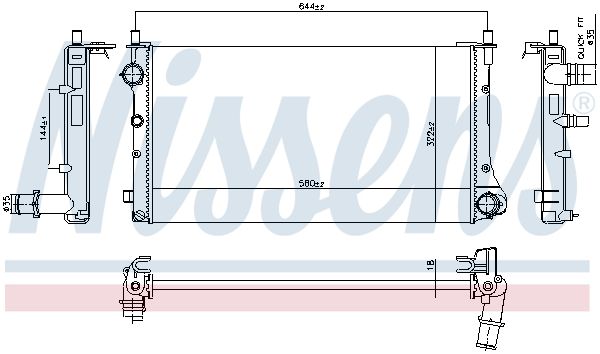 NISSENS 606345 Radiator, engine cooling