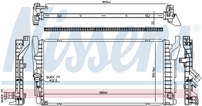 Radiator, engine cooling NISSENS 606385