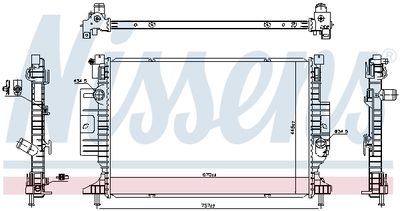Radiator, engine cooling NISSENS 606387
