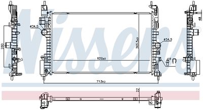 Radiator, engine cooling NISSENS 606390