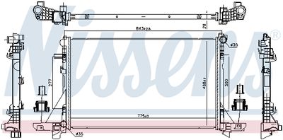 Radiator, engine cooling NISSENS 606411