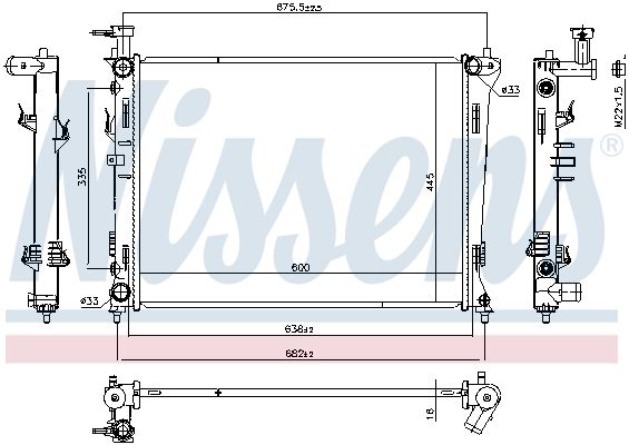 NISSENS 606475 Radiator, engine cooling