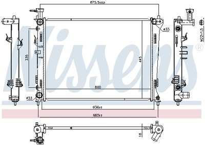 Radiator, engine cooling NISSENS 606475