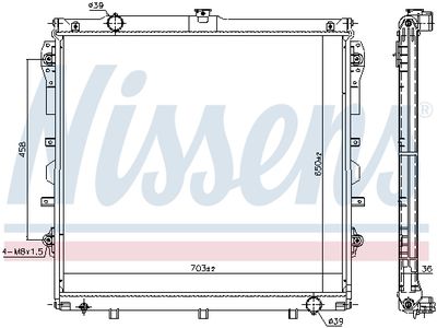 Radiator, engine cooling NISSENS 606523