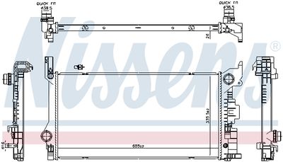 Radiator, engine cooling NISSENS 606565