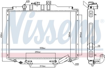 Radiator, engine cooling NISSENS 606672