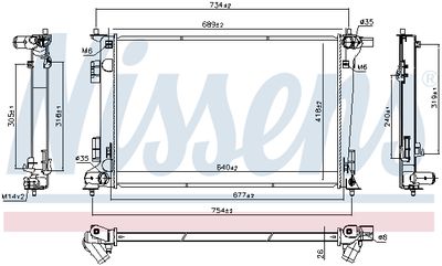 Radiator, engine cooling NISSENS 606675