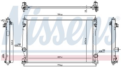 Radiator, engine cooling NISSENS 606786