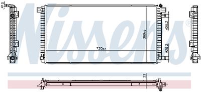 Radiator, engine cooling NISSENS 606787