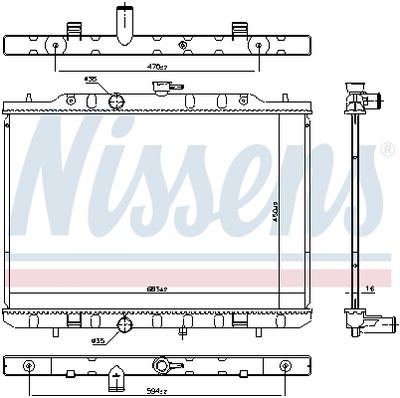Radiator, engine cooling NISSENS 606791