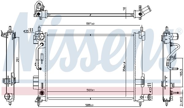 NISSENS 606804 Radiator, engine cooling