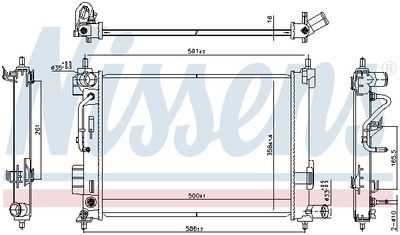 Radiator, engine cooling NISSENS 606804