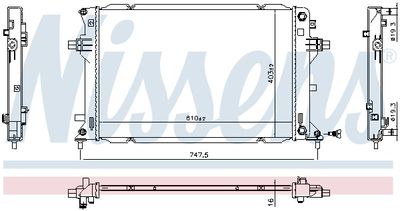 Radiator, engine cooling NISSENS 606811