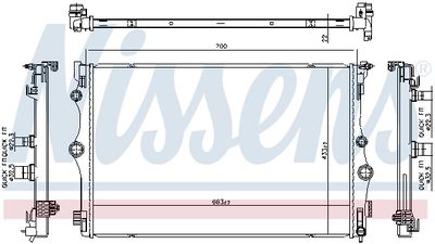 Radiator, engine cooling NISSENS 606815