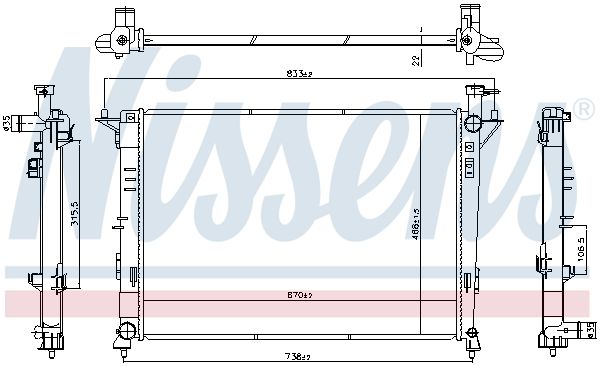 NISSENS 606824 Radiator, engine cooling