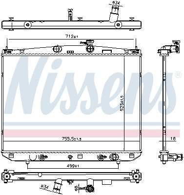 Radiator, engine cooling NISSENS 606827