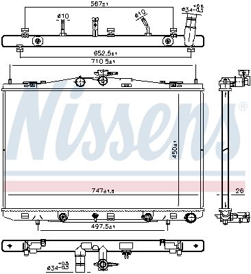 Radiator, engine cooling NISSENS 606830