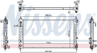Radiator, engine cooling NISSENS 606831
