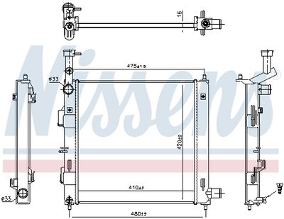 Radiator, engine cooling NISSENS 606865