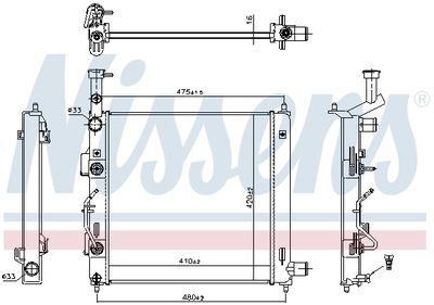 Radiator, engine cooling NISSENS 606866