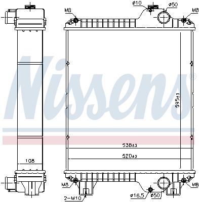 Radiator, engine cooling NISSENS 606891