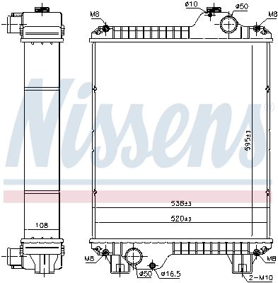 Radiator, engine cooling NISSENS 606931