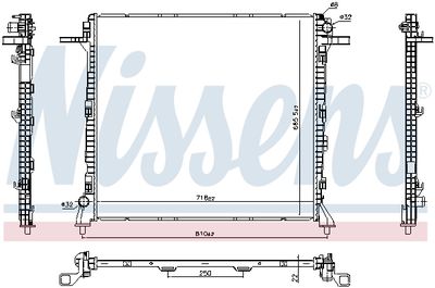 Radiator, engine cooling NISSENS 606982