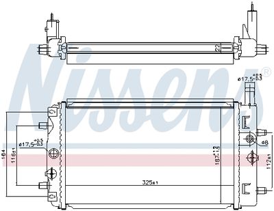 Radiator, engine cooling NISSENS 606987