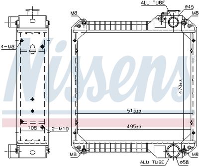 Radiator, engine cooling NISSENS 607003