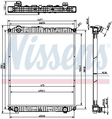 Radiator, engine cooling NISSENS 607021