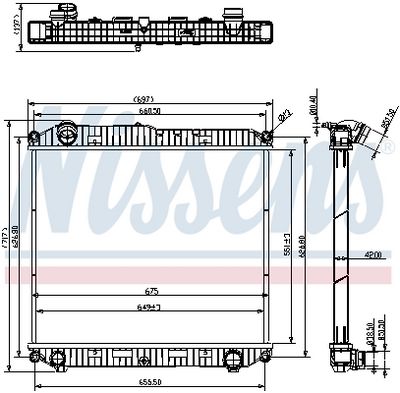 Radiator, engine cooling NISSENS 607022