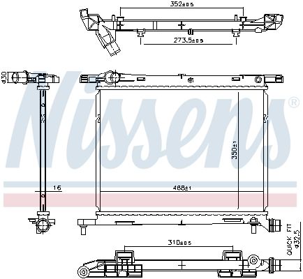 NISSENS 607029 Radiator, engine cooling