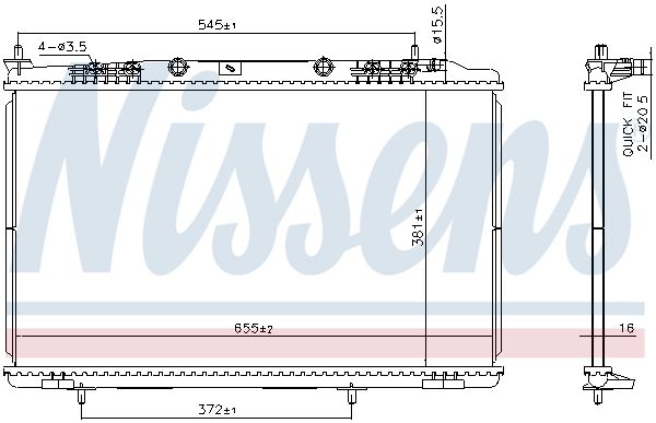 NISSENS 607032 Radiator, engine cooling