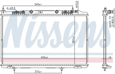 Radiator, engine cooling NISSENS 607032
