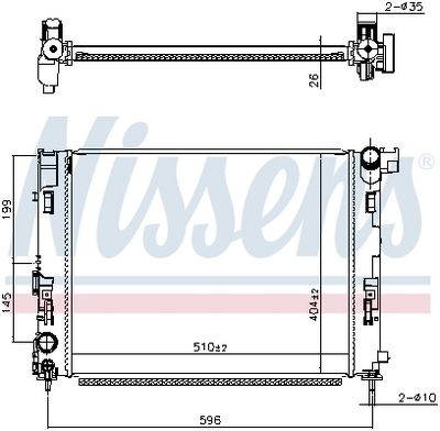 Radiator, engine cooling NISSENS 607086