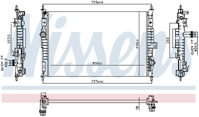 Radiator, engine cooling NISSENS 607088